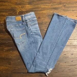 American Eagle Outfitters Light Blue Flare Leg Jeans Super Stretch
